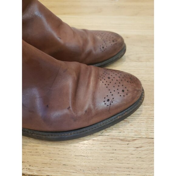 Polo Ralph Lauren Boots Chelsea Mens Brown Brogue Leather Italy 11 D - Picture 12 of 16